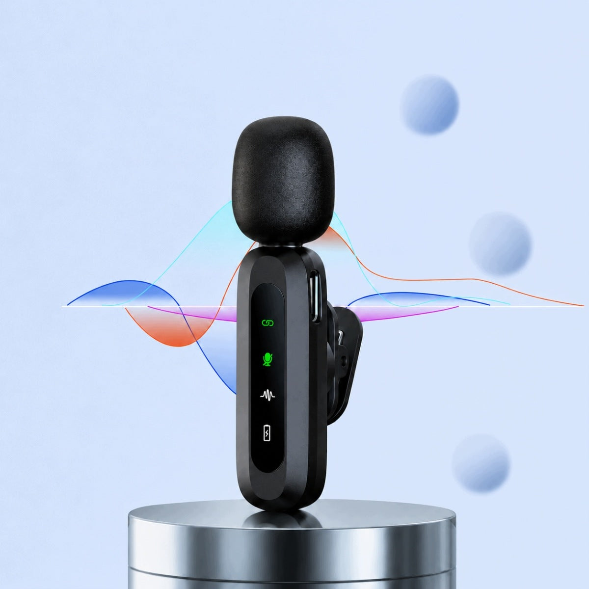 WIRELESS MINI MICROPHONE FOR IPHONE WITH CLIP RANGE 20M NOISE REDUCTION Manufacturer code 6974437489704