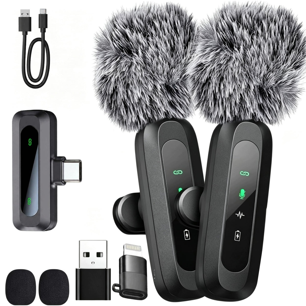 WIRELESS MINI MICROPHONE FOR IPHONE WITH CLIP RANGE 20M NOISE REDUCTION
