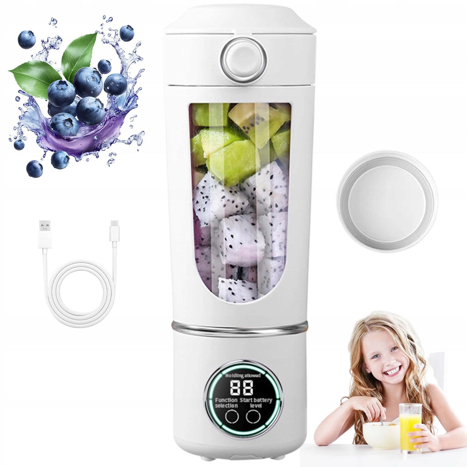 WIRELESS MIXER 700ML 12 USB BLADES FOR SMOOTHIES AND SMOOTHIES