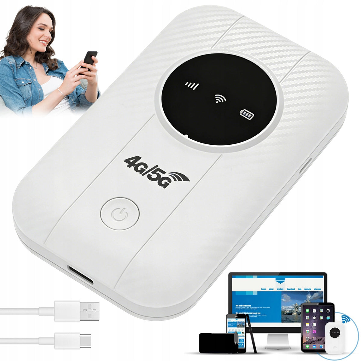 WIRELESS MOBILE ROUTER WITH SIM SOCKET AND 2100MAH BATTERY FOR UP TO 10 HOURS Manufacturer code 609403127927