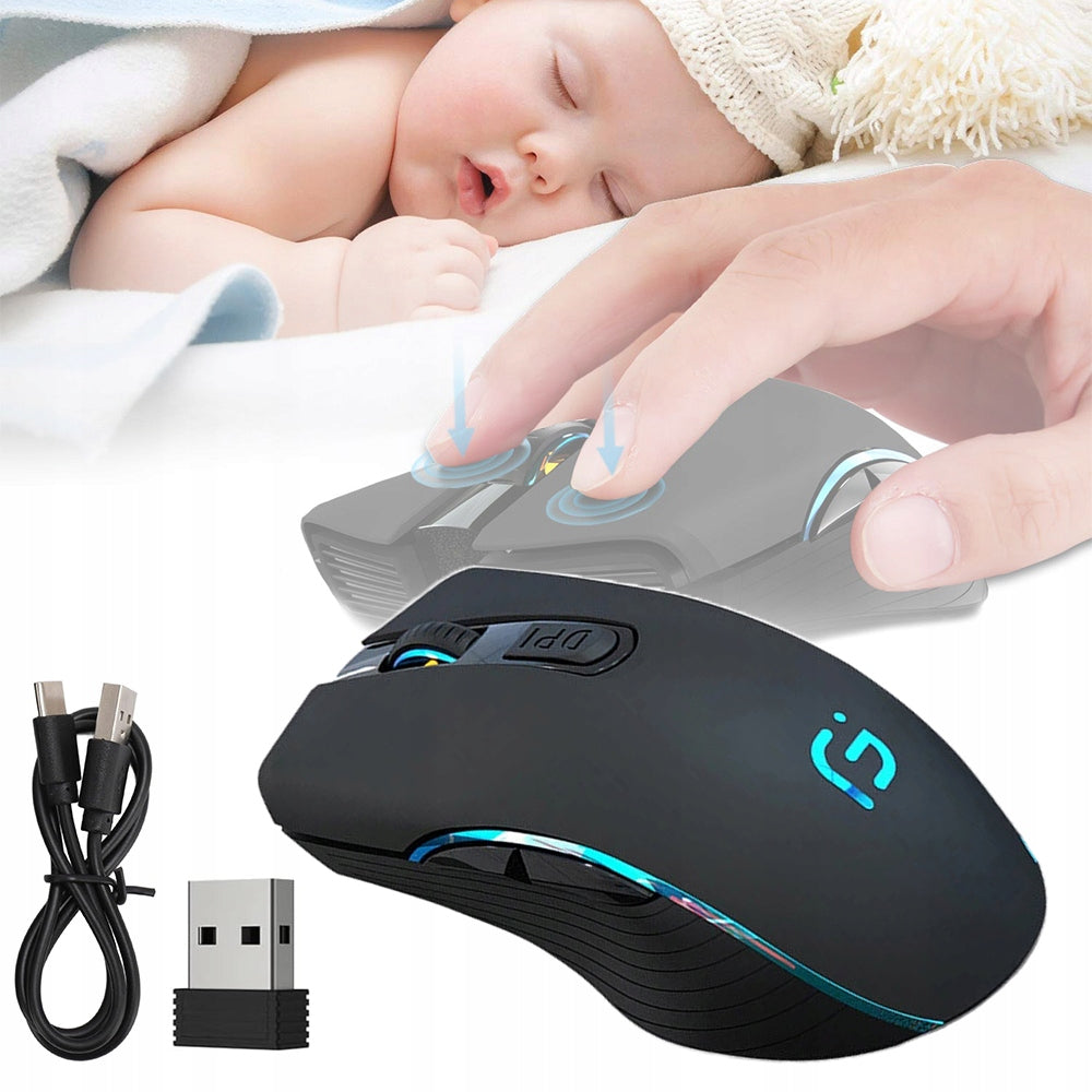 WIRELESS MOUSE 2.4GHz BLUETOOTH ERGONOMIC BLACK Model GF152F