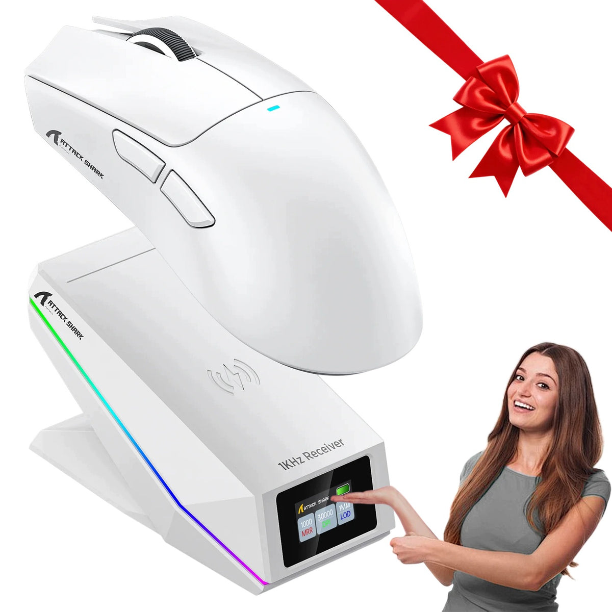 WIRELESS MOUSE ATTACK SHARK X11 PRO V2 GAMING BLUETOOTH MOUSE WHITE
