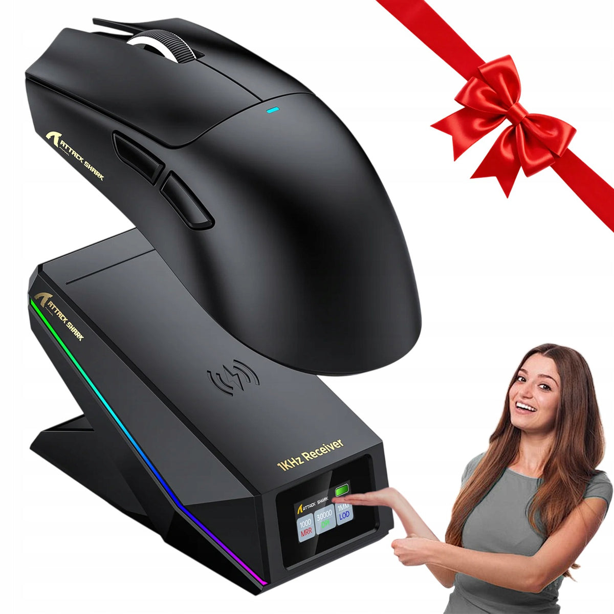 WIRELESS MOUSE ATTACK SHARK X11PRO V2 GAMING BLUETOOTH MOUSE BLACK
