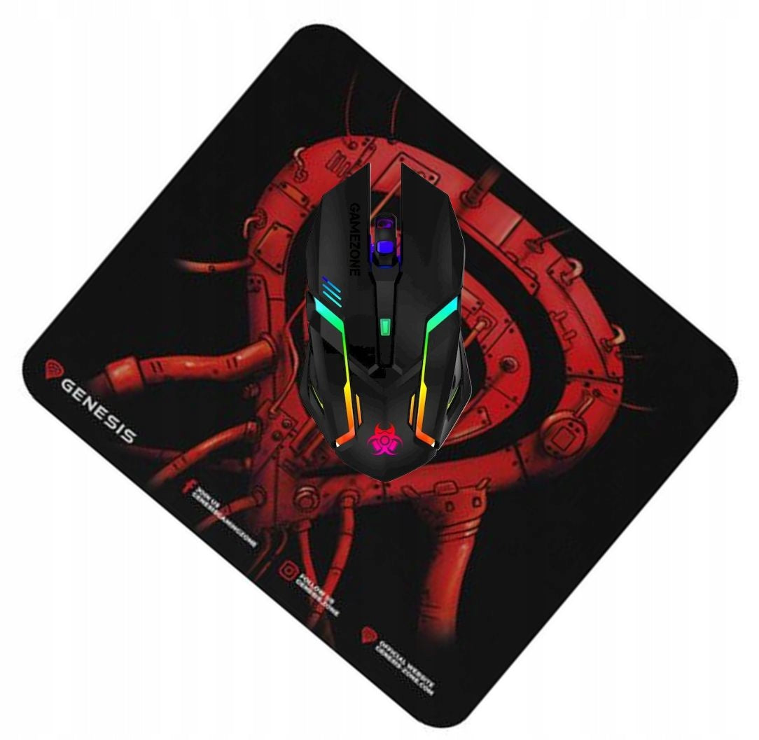 WIRELESS MOUSE BACKLIT GAMING MOUSE COMPUTER PAD RF Color black
