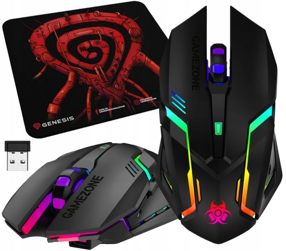 WIRELESS MOUSE BACKLIT GAMING MOUSE COMPUTER PAD RF