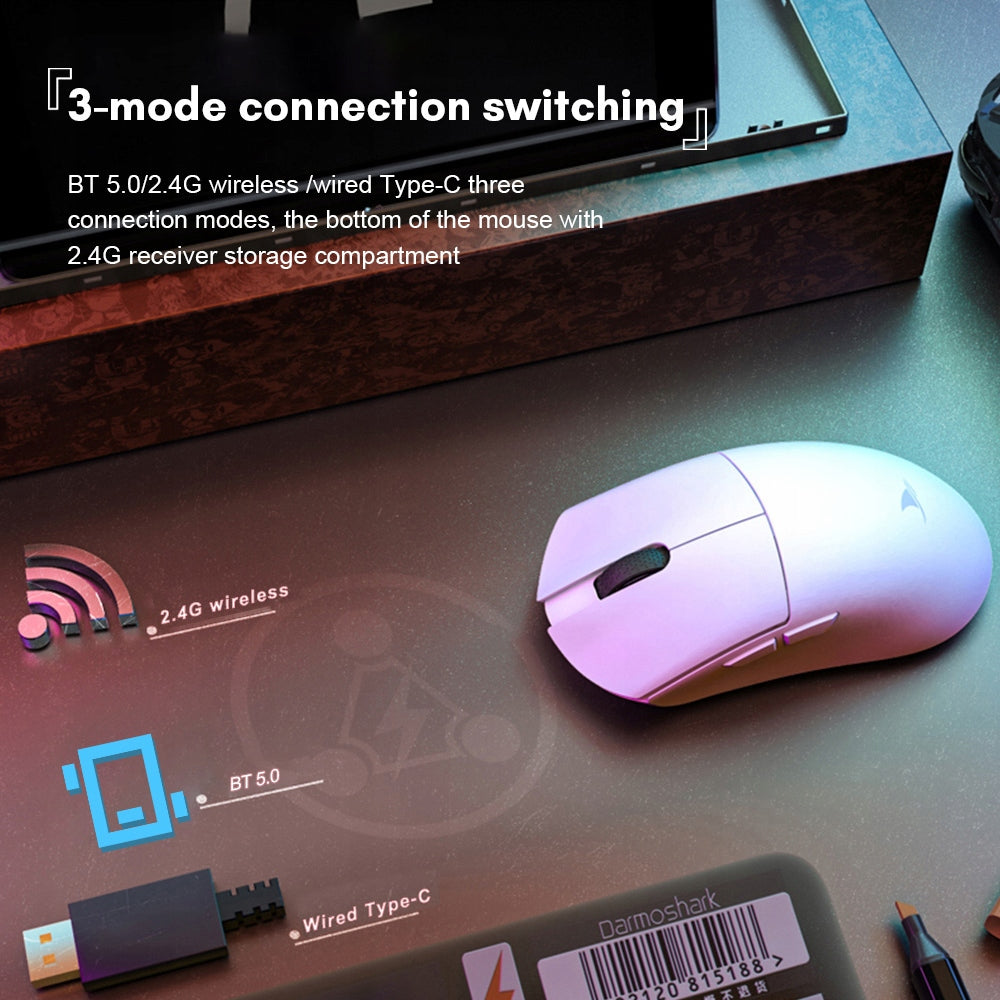WIRELESS MOUSE BATTERY 500MAH USB-C BT 2.4G TO 4800 DPI BLACK Packaging status original