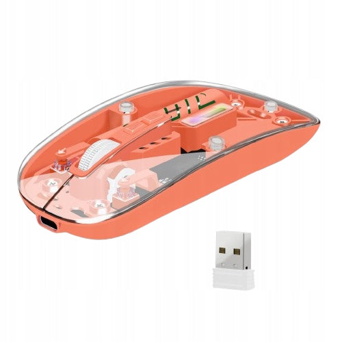 WIRELESS MOUSE BM501 TRANSPARENT BLUETOOTH+USB RECHARGEABLE COLORS Manufacturer code BM501
