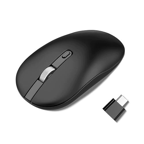 WIRELESS MOUSE ERGONOMIC QUIET 2.4GHZ FOR LAPTOP OFFICE STEEL Manufacturer no brand