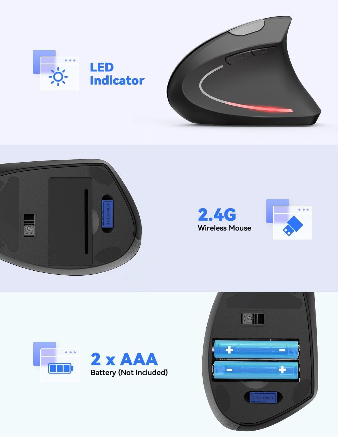 WIRELESS MOUSE FOR LAPTOP COMPUTER TECKNET TK-MS007 USB EAN (GTIN) 5056243607877