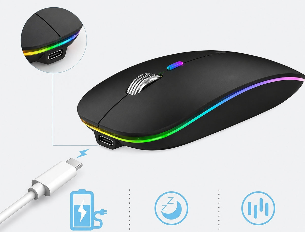 WIRELESS MOUSE LED UIOSMUPH USB 2,4GHZ BLUETOOTH SLIM RECHARGEABLE Manufacturer no brand