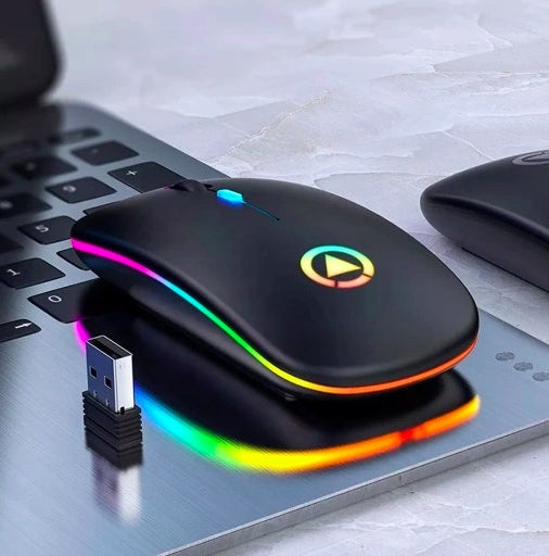 WIRELESS MOUSE LIGHT QUIET SLIM BACKLIT Color black