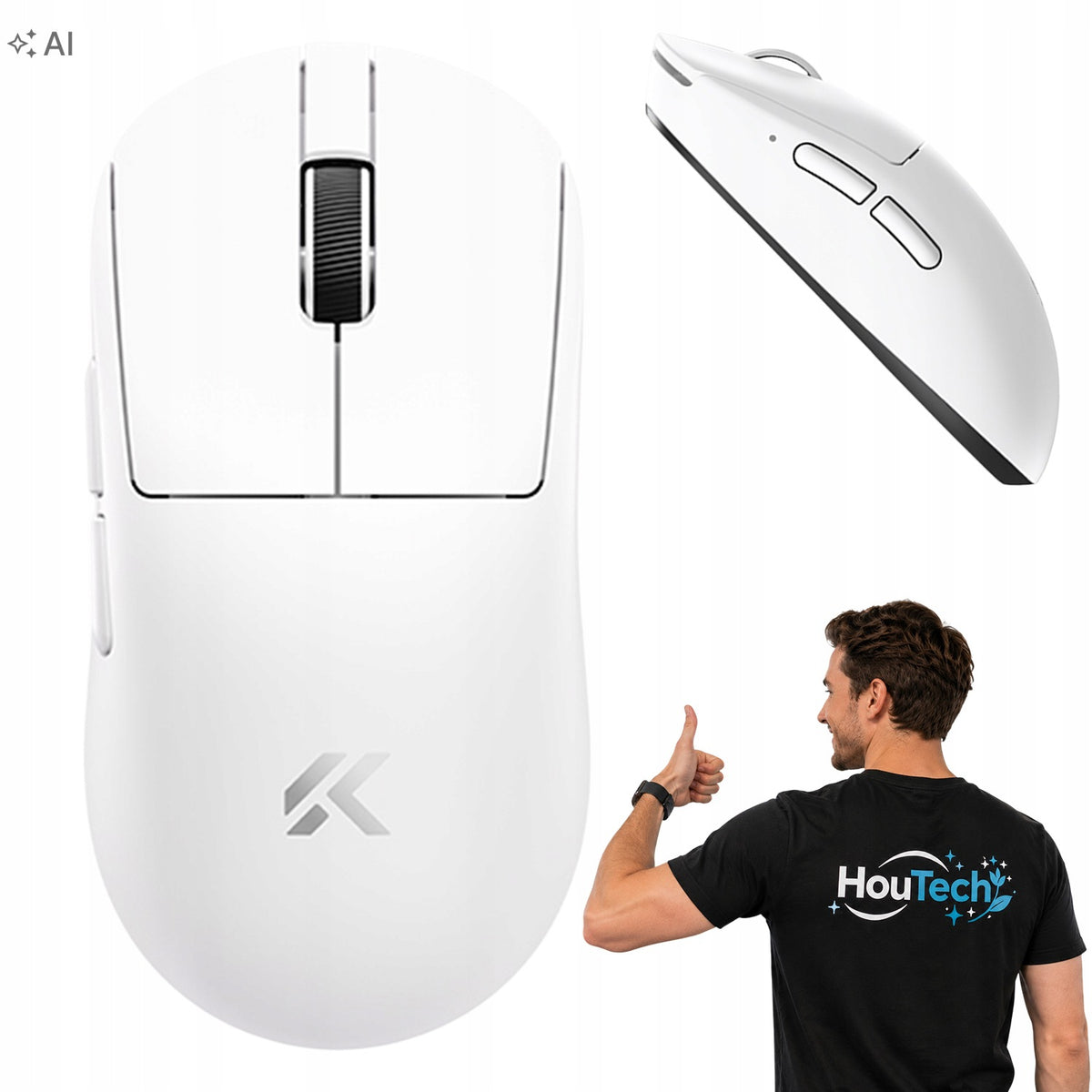 WIRELESS MOUSE MCHOSE A7V3PRO GAMING MOUSE 42000DPI BLUETOOTH WHITE