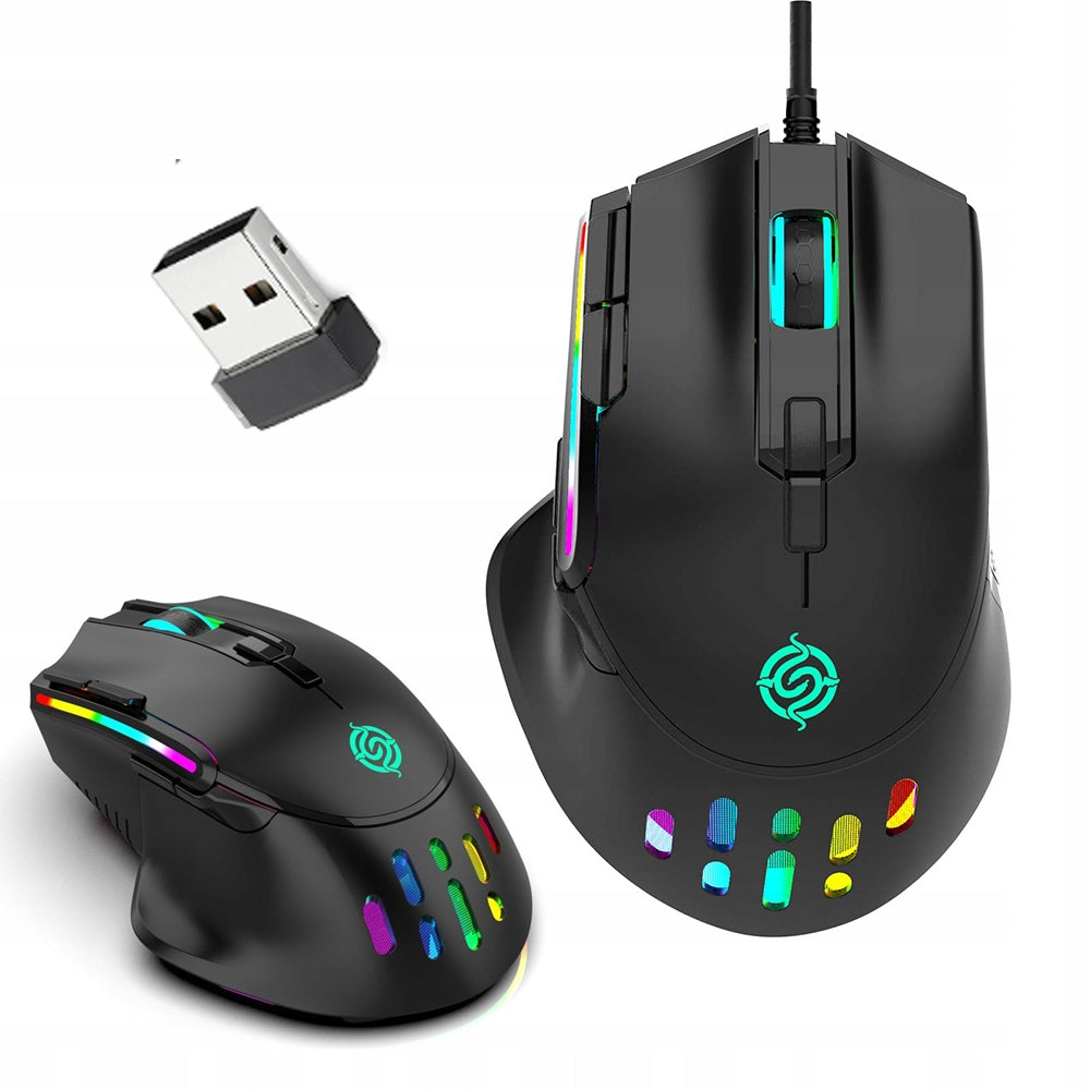 WIRELESS MOUSE OPTICAL GAMING MOUSE USB LAPTOP PC BLACK