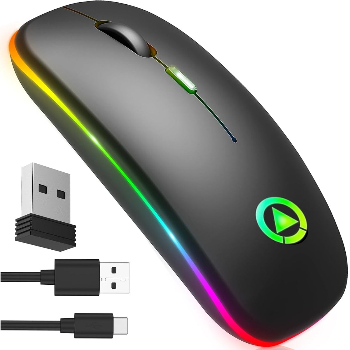 WIRELESS MOUSE OPTICAL MOUSE SLIM LED QUIET CLICKLESS 1600dpi Koanni