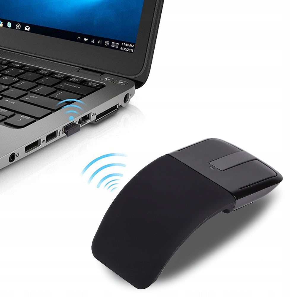 WIRELESS MOUSE PORTABLE FOLDABLE USB 1600DBI BLACK
