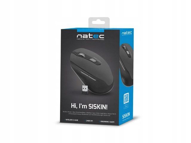 WIRELESS MOUSE QUIET OFFICE MOUSE CLICKLESS FOR NIGHT RF NANO NATEC Manufacturer code NMY-1423