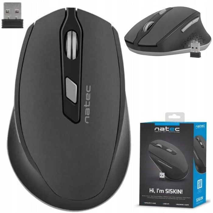 WIRELESS MOUSE QUIET OFFICE MOUSE CLICKLESS FOR NIGHT RF NANO NATEC