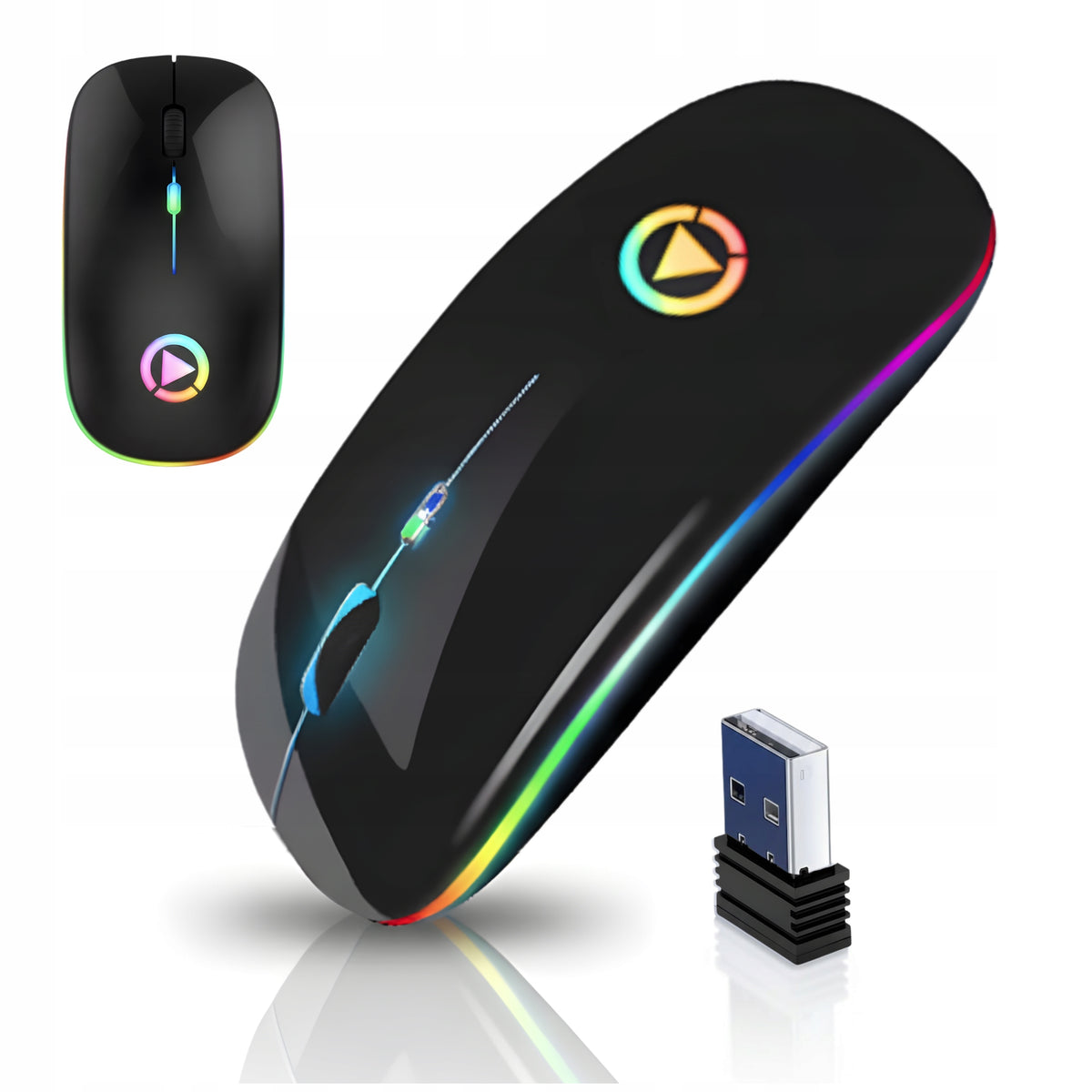 WIRELESS MOUSE QUIET OPTICAL MOUSE FOR LAPTOP BACKLIT BLACK LED