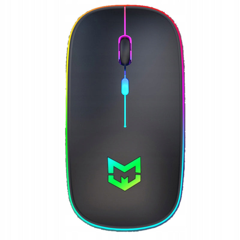 WIRELESS MOUSE SLIM LED USB CHARGING RGB Color silver