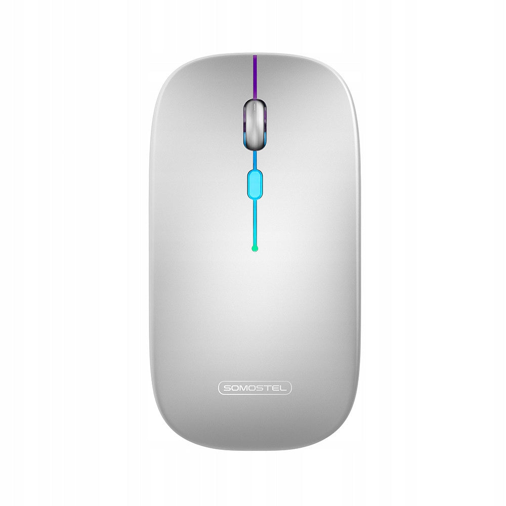 WIRELESS MOUSE SOMOSTEL 2.4G + BLUETOOTH RGB LED WHITE Manufacturer code 036161