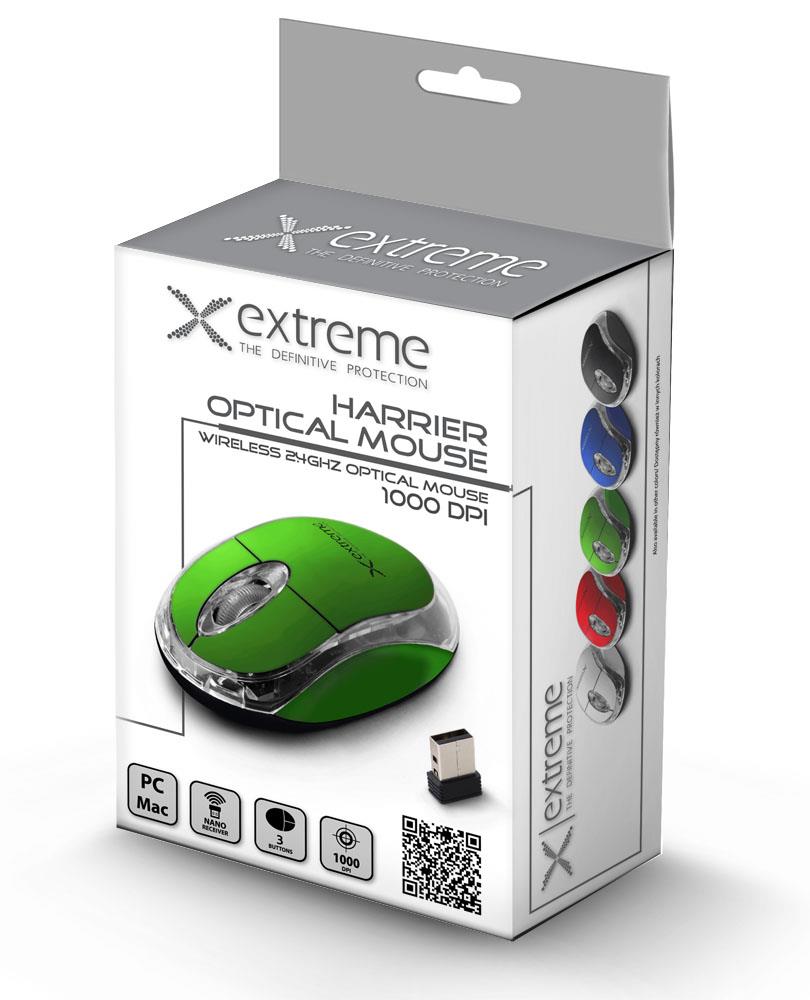 WIRELESS MOUSE USB 2,4GHz OPTICAL Harrier EXTREME XM105G SMALL GREEN Packaging status original