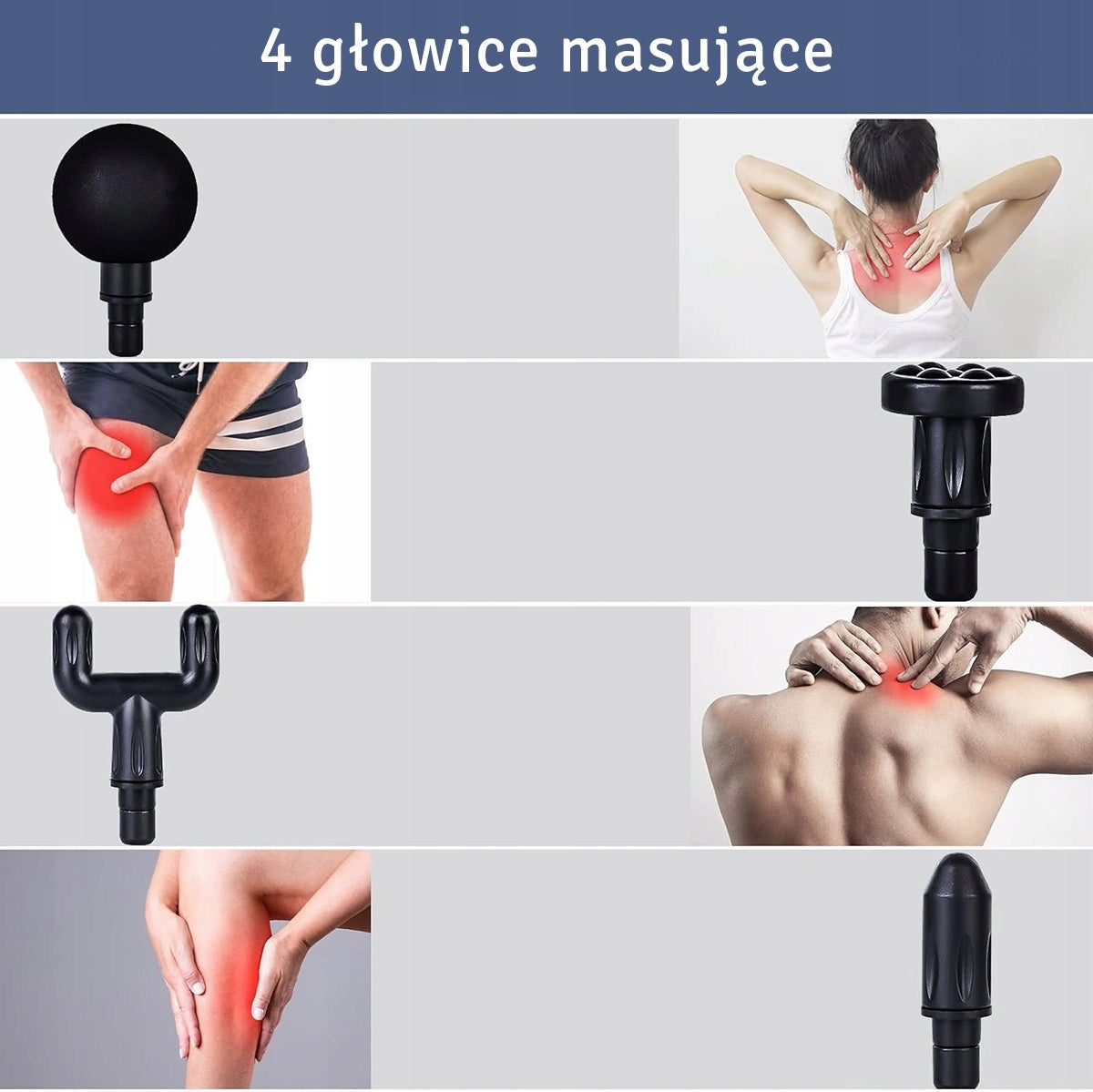 WIRELESS NECK BODY MASSAGE GUN MASSAGER + 4 USB HEADS Packaging status original
