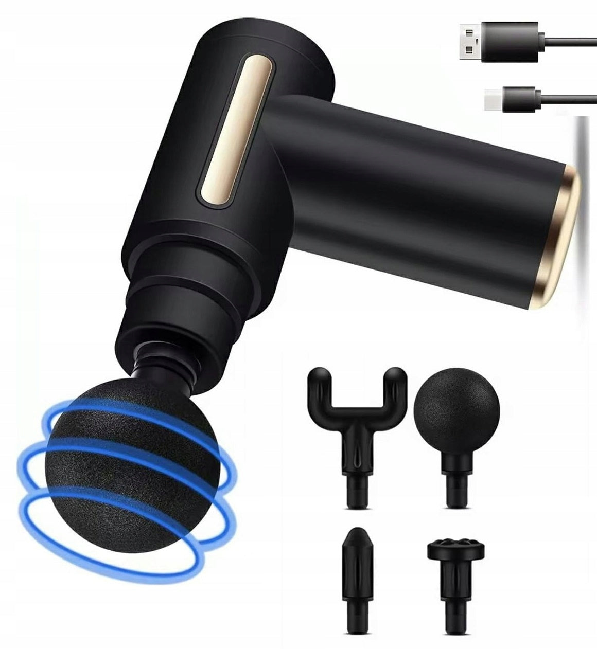 WIRELESS NECK BODY MASSAGE GUN MASSAGER + 4 USB HEADS