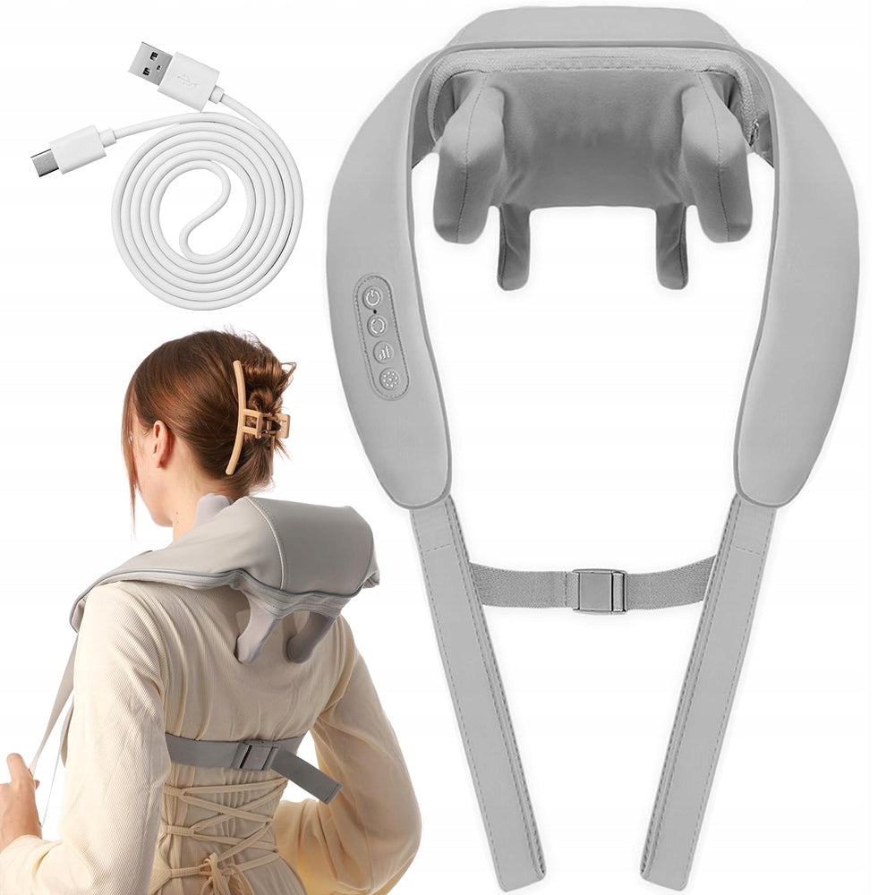 WIRELESS NECK MASSAGER HEATED SHIATSU FOR HOME AND OFFICE