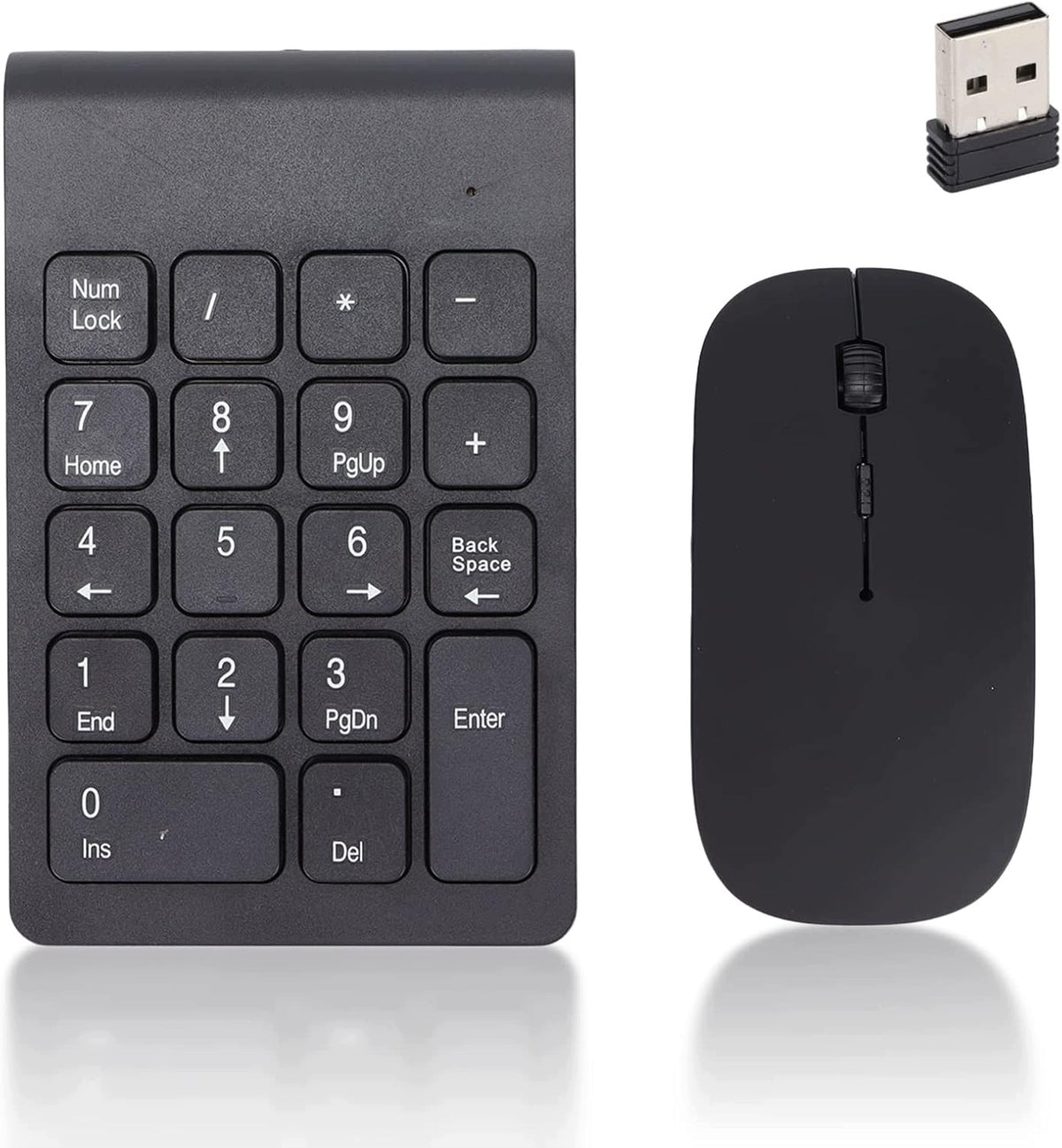WIRELESS NUMERIC KEYPAD AND MOUSE 1200DPI USB SET