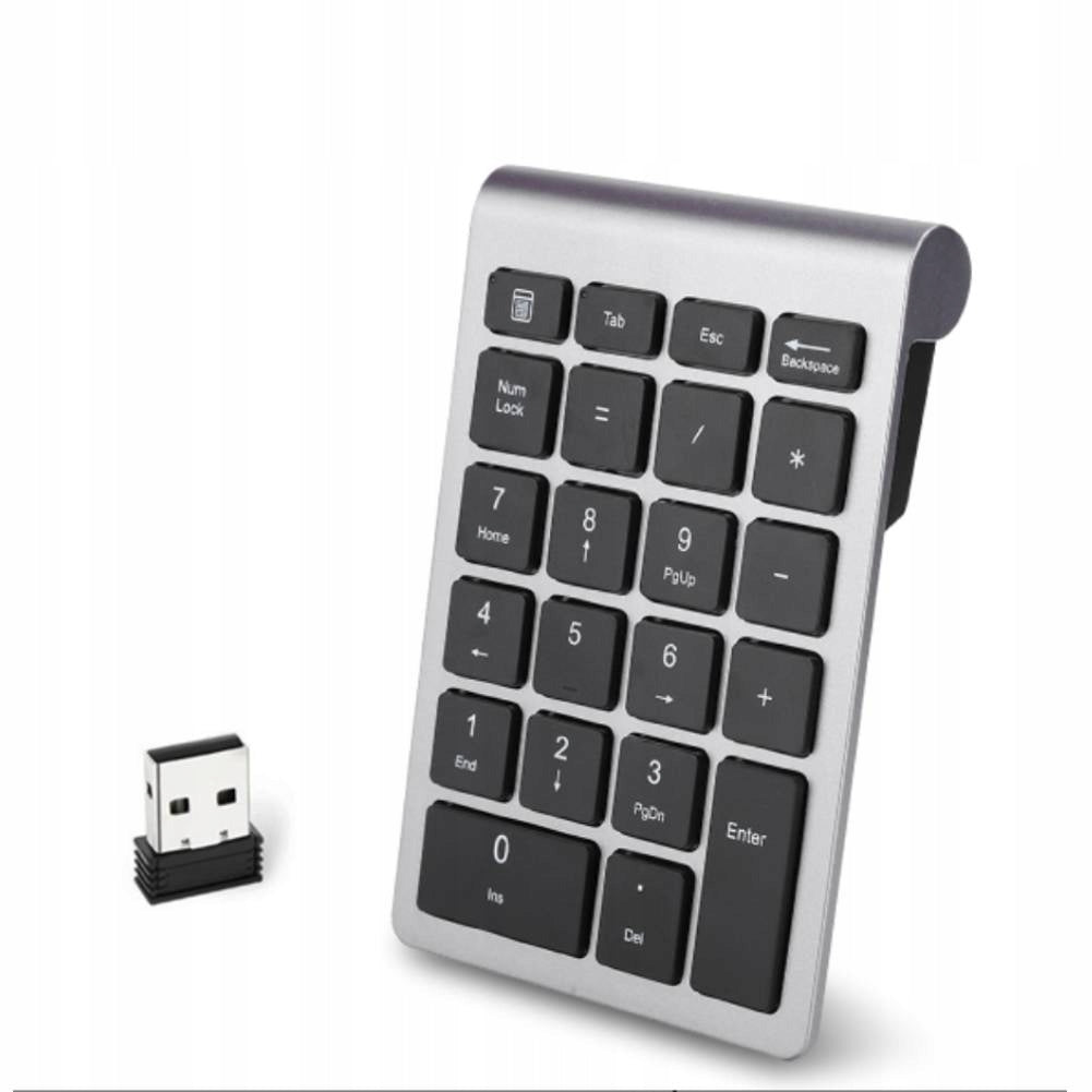 WIRELESS NUMERIC KEYPAD DIGITAL USB LAPTOP PC GREY