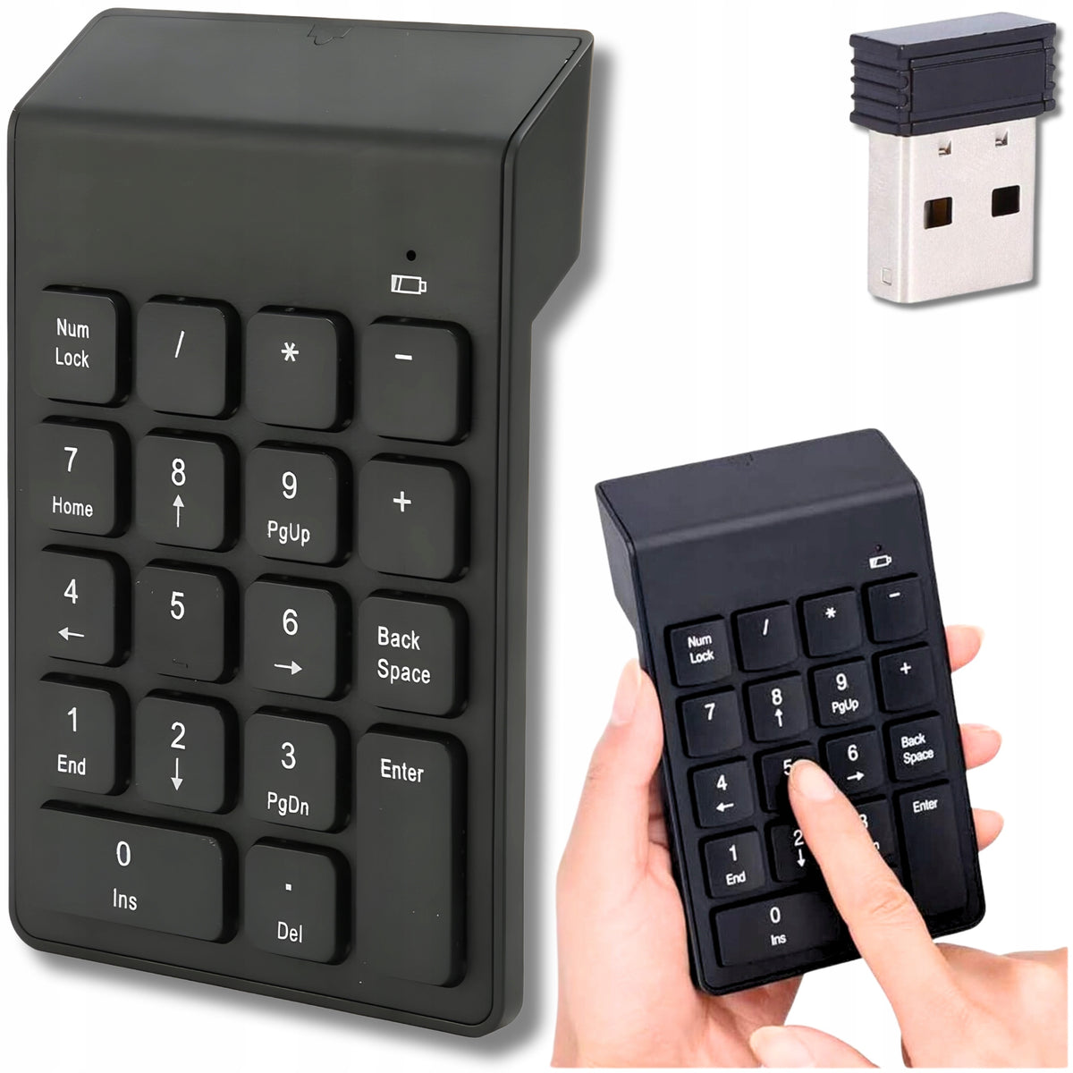 WIRELESS NUMERIC KEYPAD FOR PC LAPTOP TABLET USB BT