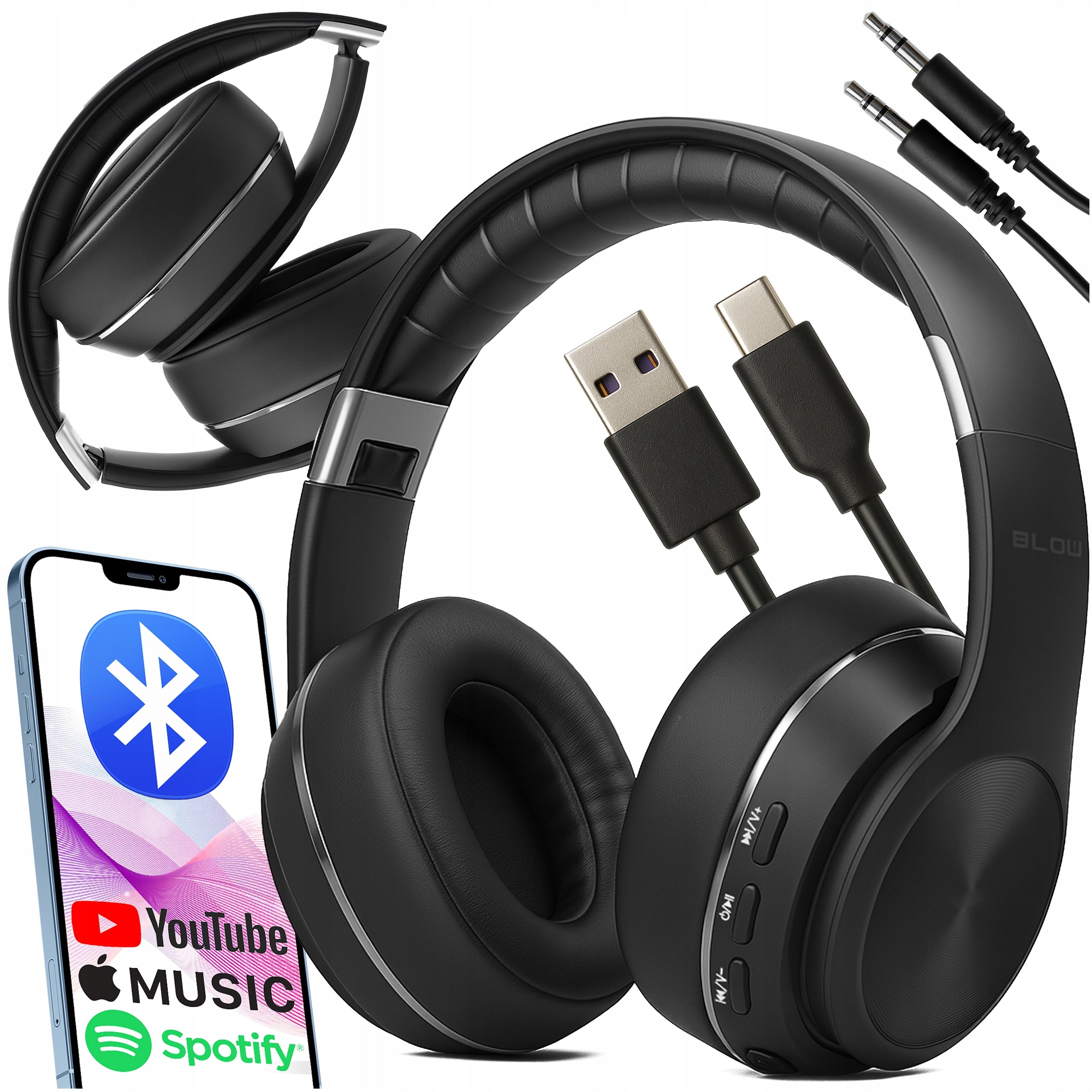 WIRELESS ON-EAR BLUETOOTH ANC GAMING HEADPHONES WITH USB C MICROPHONE
