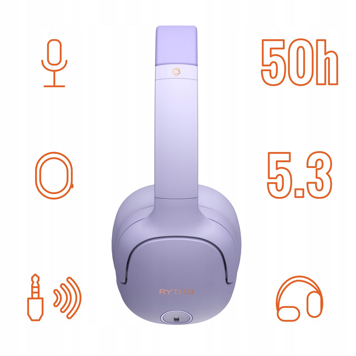 WIRELESS ON-EAR COMPUTER HEADPHONES MANTA RHYTHMO WITH MICROPHONE BT 5.3 Manufacturer code Słuchawki Nauszne Rytmo Elegance HDP1001PU