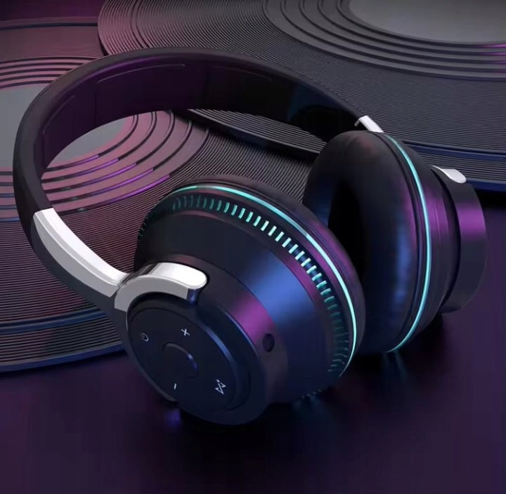 WIRELESS ON-EAR HEADPHONES BLUETOOTH 5.2 LED MICRO SD MICROPHONE WHITE Manufacturer code SŁUCHAWKI BEZPRZEWODOWE RGB BIAŁE BLUETOOTH