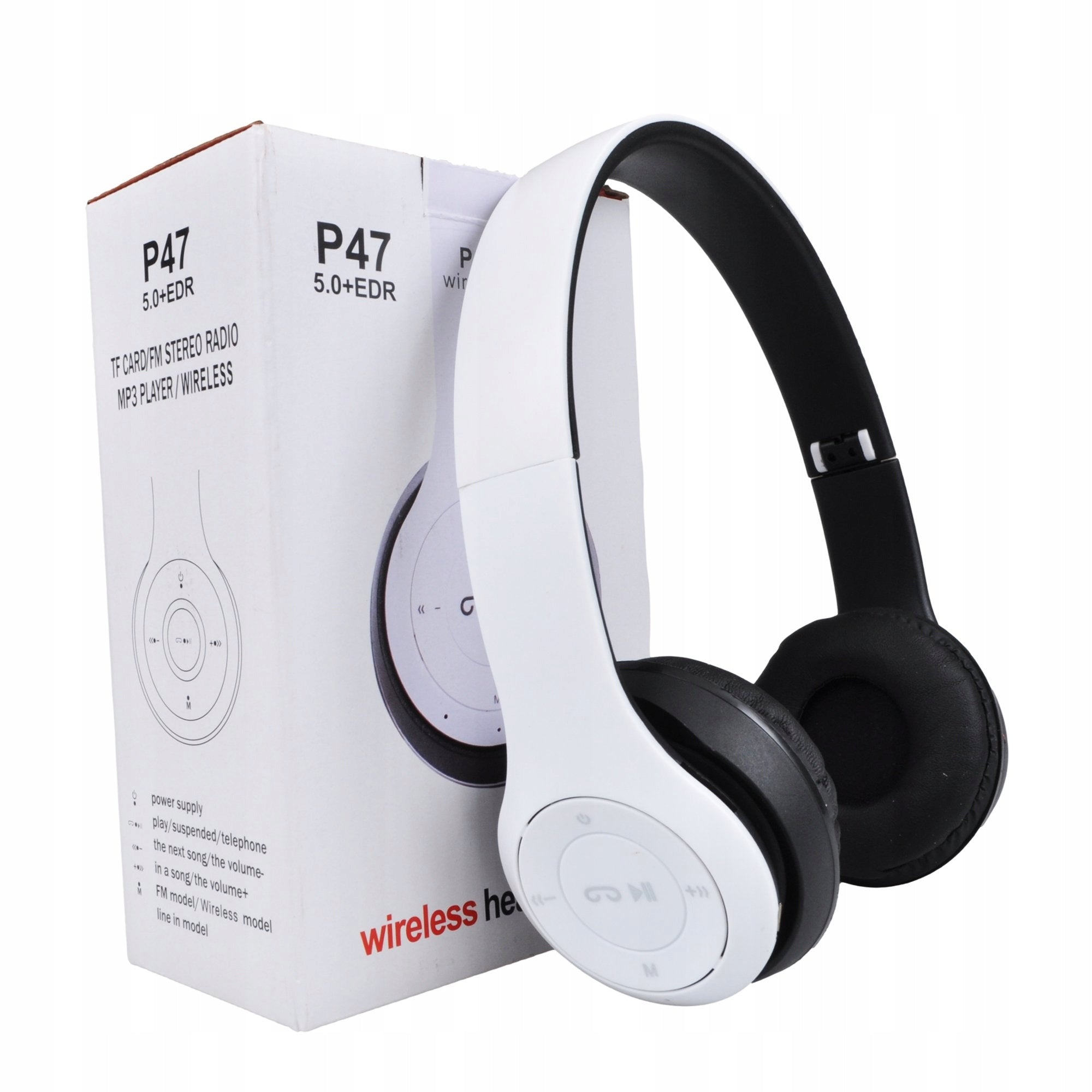 WIRELESS ON-EAR HEADPHONES BLUETOOTH P47 MP3 SPORTS GAMING FOLDING Brand Przydasie.pl