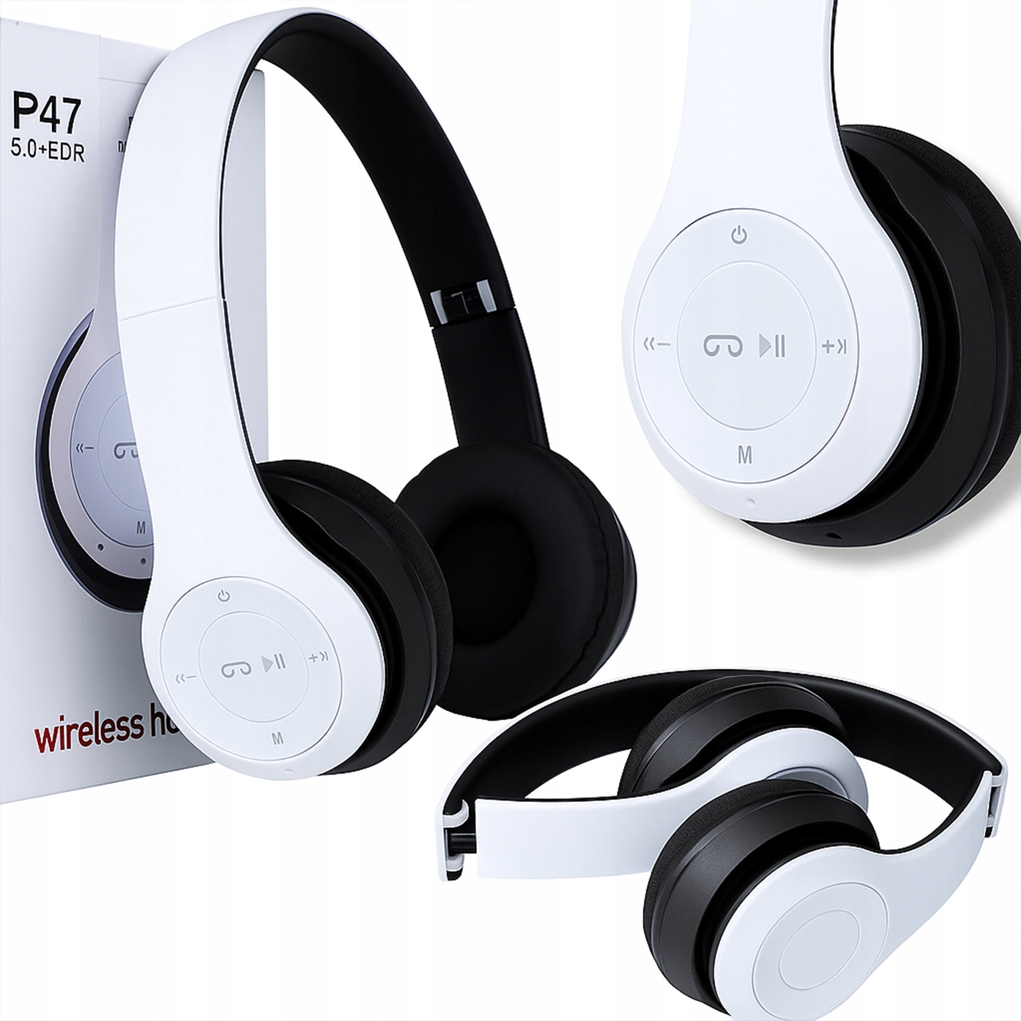 WIRELESS ON-EAR HEADPHONES BLUETOOTH P47 MP3 SPORTS GAMING FOLDING