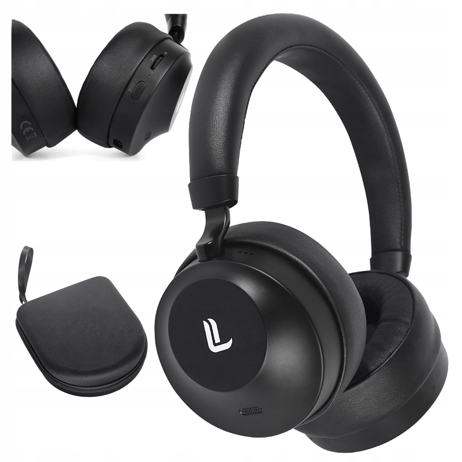 WIRELESS ON-EAR HEADPHONES Bluetooth Microphone Laudberg H1B ANC Case Packaging status original
