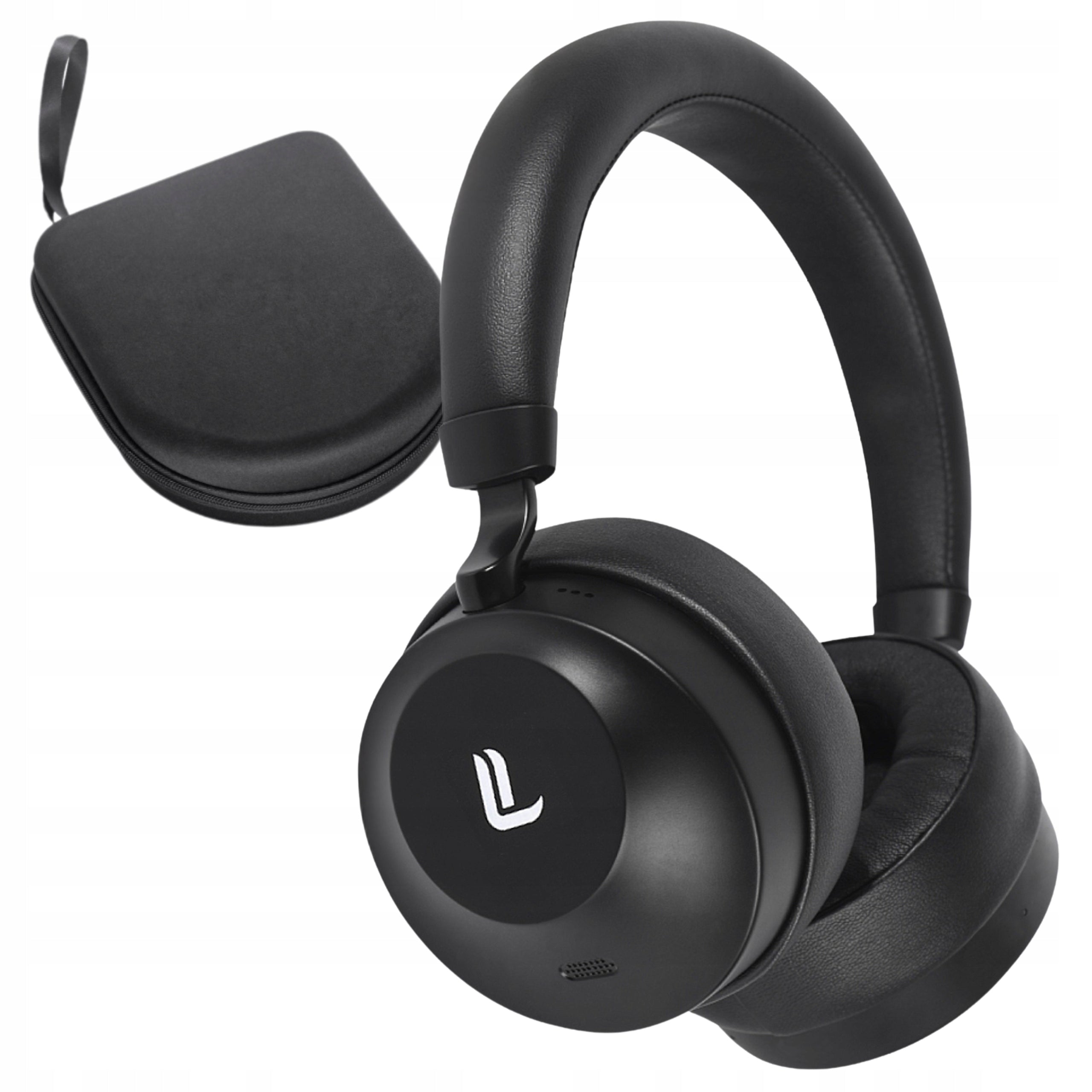 WIRELESS ON-EAR HEADPHONES Bluetooth Microphone Laudberg H1B ANC Case