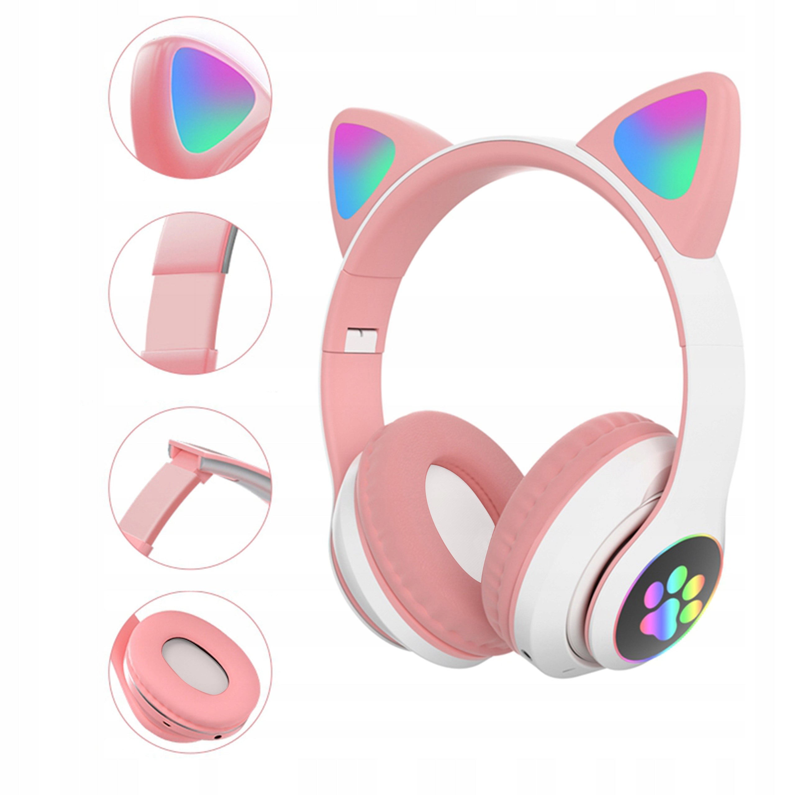 WIRELESS ON-EAR HEADPHONES CAT EARS FOR KIDS BLUETOOTH RGB MUSIC Manufacturer code BELLA-B-0189