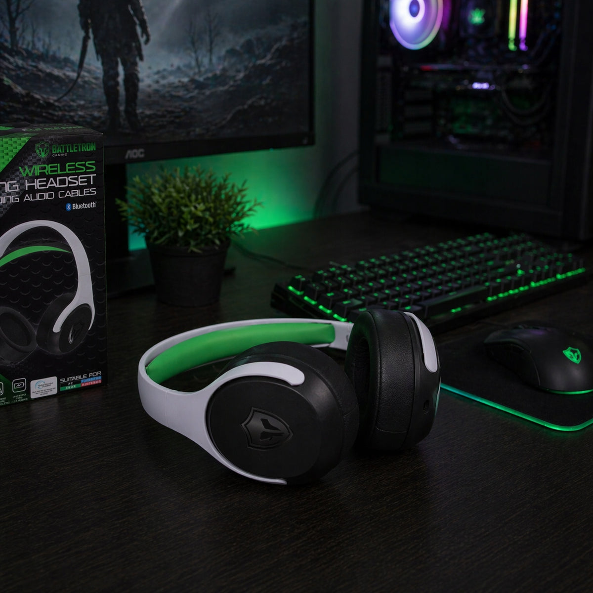 WIRELESS ON-EAR HEADPHONES FOR GAMING CONSOLE COMPUTER WITH MICROPHONE Packaging status original