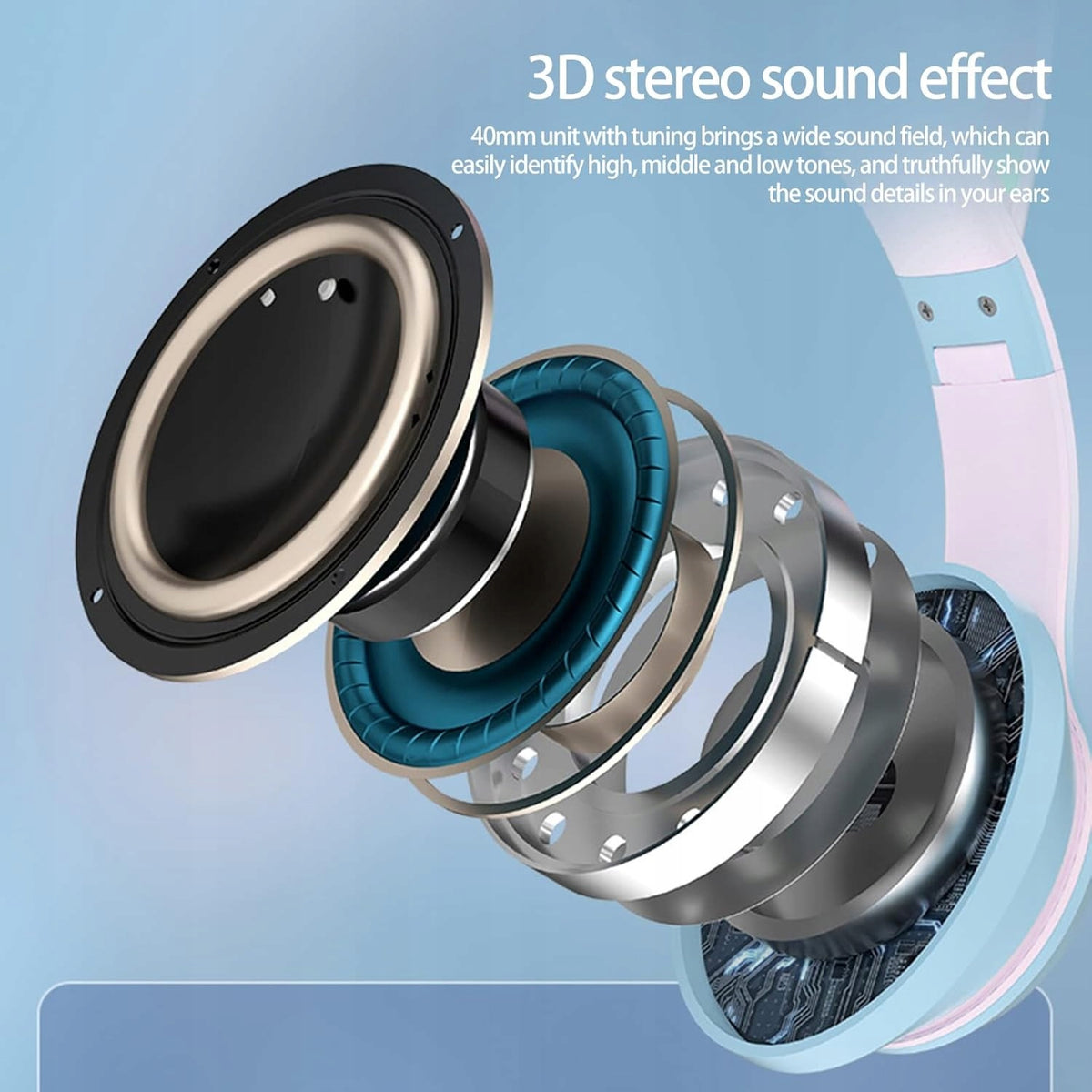 WIRELESS ON-EAR HEADPHONES RGB DR57 CAT EAR CAT EARS Packaging status original