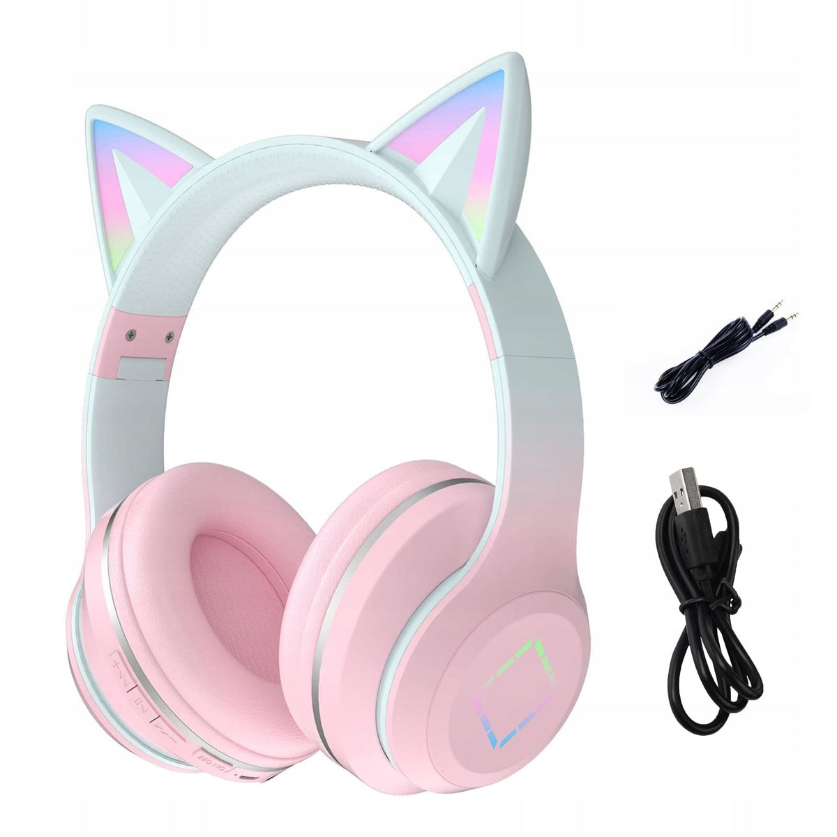 WIRELESS ON-EAR HEADPHONES RGB DR57 CAT EAR CAT EARS