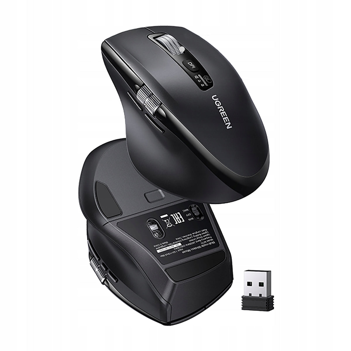 WIRELESS OPTICAL MOUSE FOR LAPTOP COMPUTER 5 BUTTONS BLACK