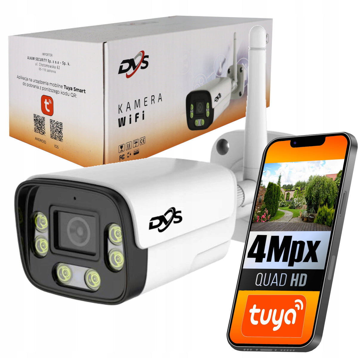 WIRELESS OUTDOOR WIFI CAMERA 4Mpx TUBE APPLICATION TUYA DVS TUBE