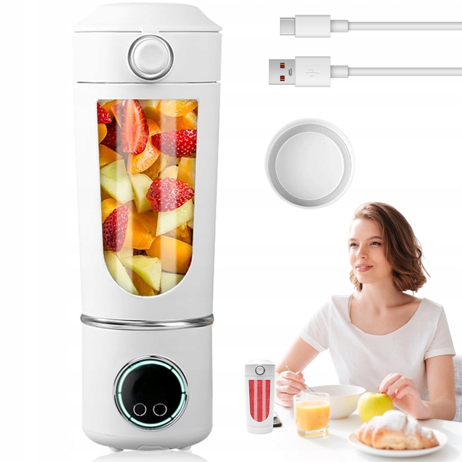 WIRELESS PORTABLE BLENDER 700ML TOURIST 15000RPM 4 SPEEDS