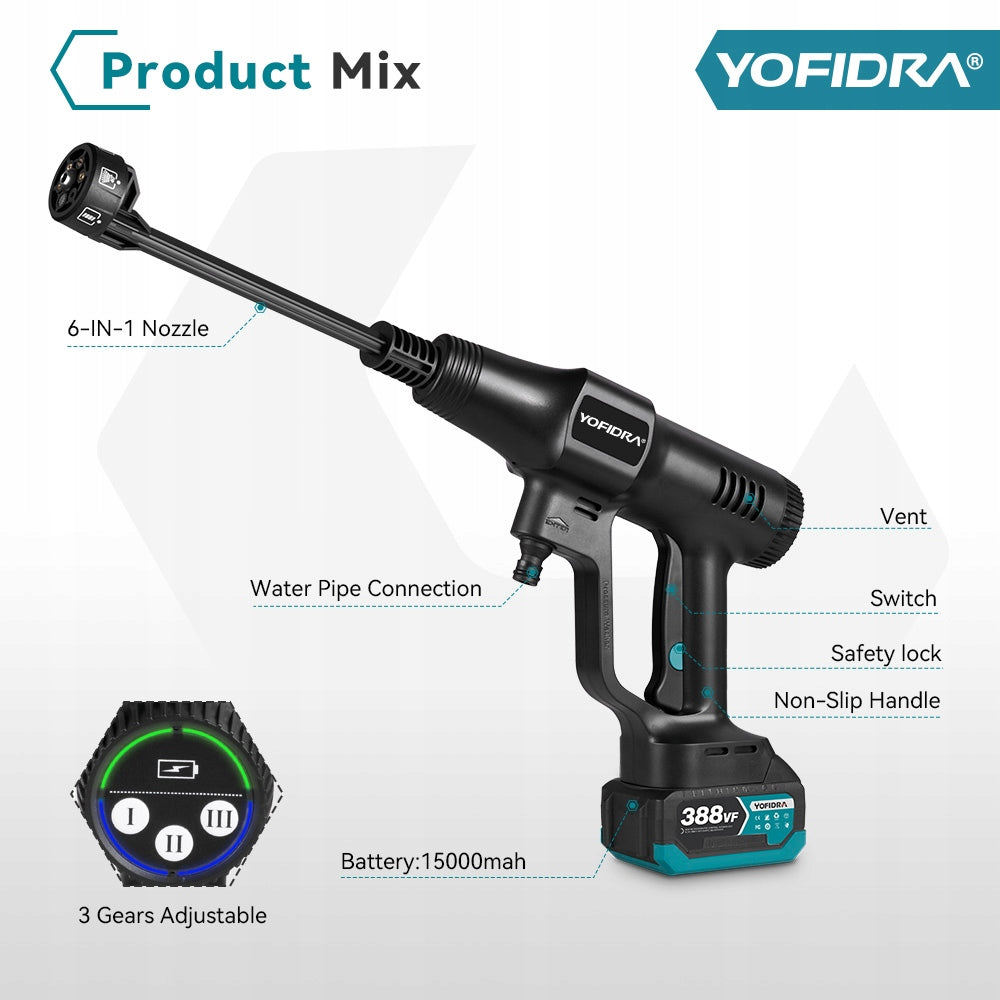 WIRELESS PRESSURE WASHER 100BAR CORDLESS GARDEN 2X AKU SET Packaging status original