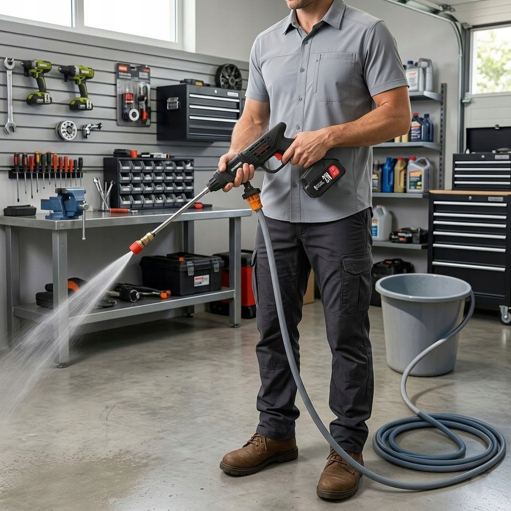 WIRELESS PRESSURE WASHER FOR GARDEN, WINDOWS, POWER CUBES Packaging status original