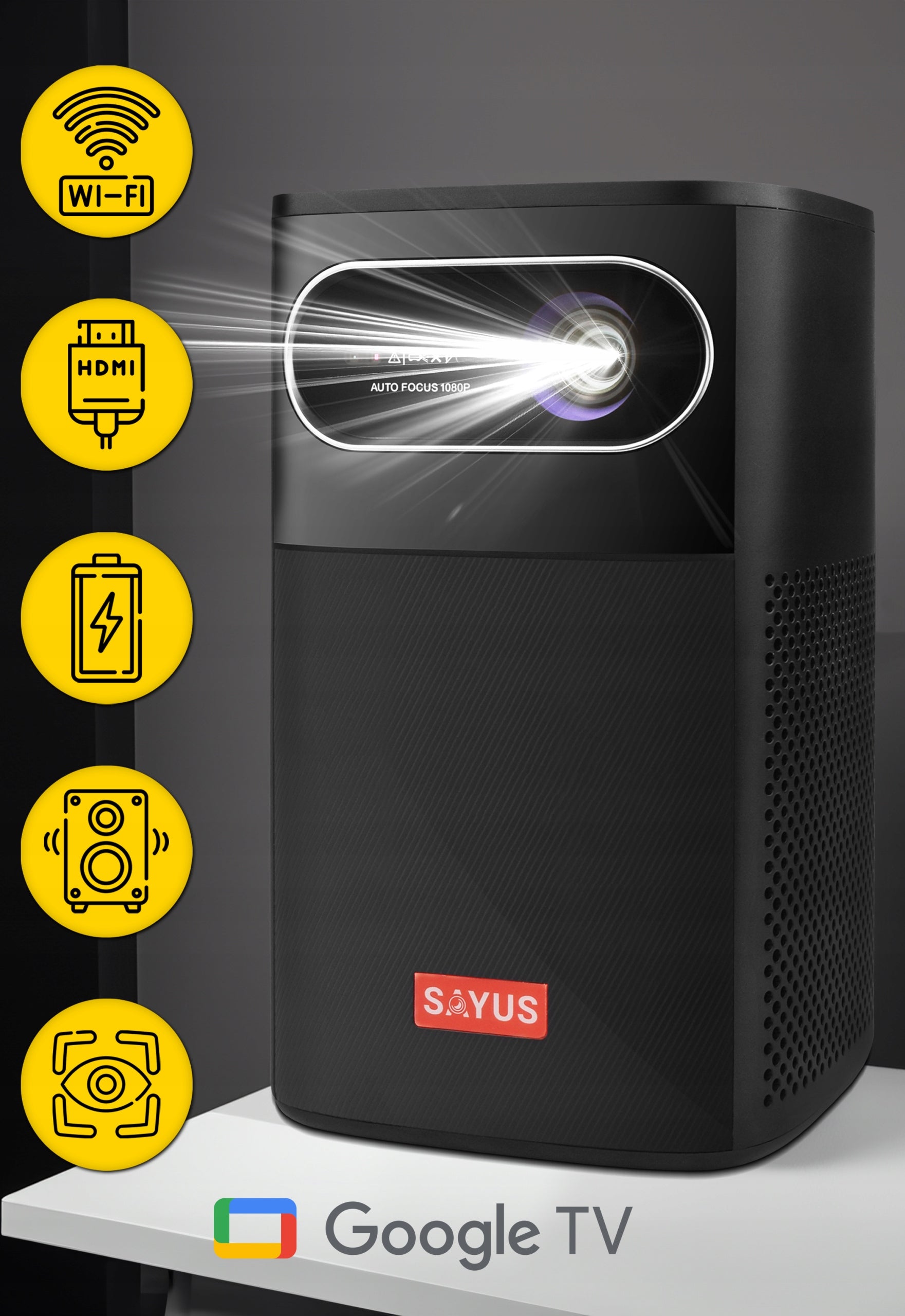 WIRELESS PROJECTOR DLP 4K SMART ANDROID GOOGLE TV WIFI 50000lm Packaging status original