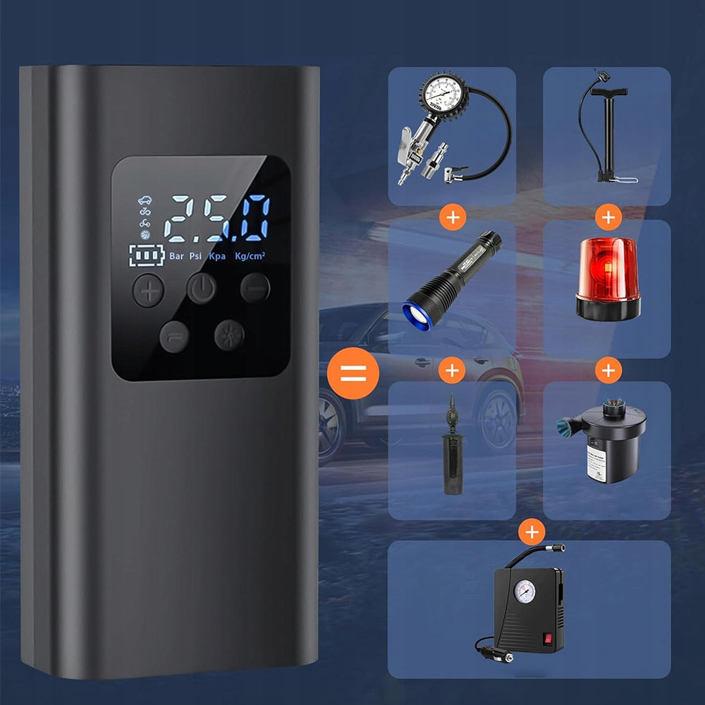 WIRELESS PUMP 150PSI ELECTRIC CAR COMPRESSOR LED 3000mAh Dominant material synthetic material