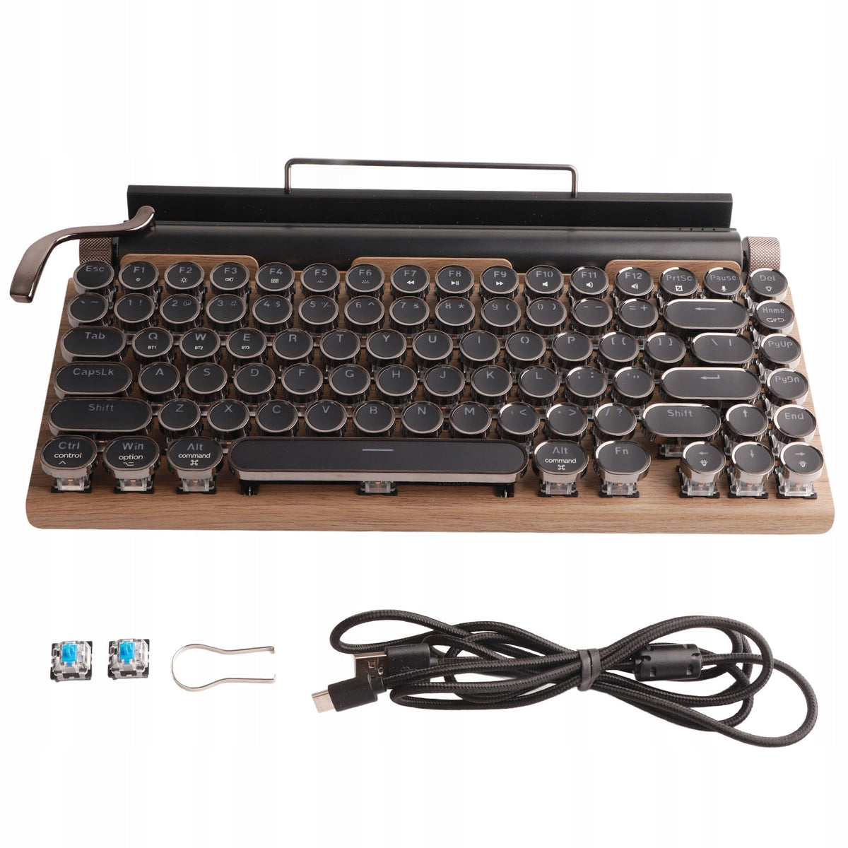 WIRELESS RETRO MECHANICAL KEYBOARD BLUETOOTH LED 2000MAH G3336 Manufacturer no brand
